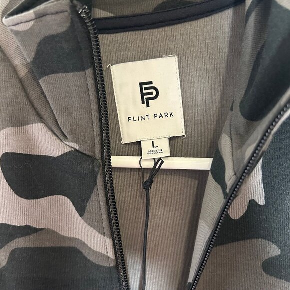 Flint Park Court Zip Jacket Men's Size Large in Gray & Black Camo New With Tags! - Picture 4 of 6
